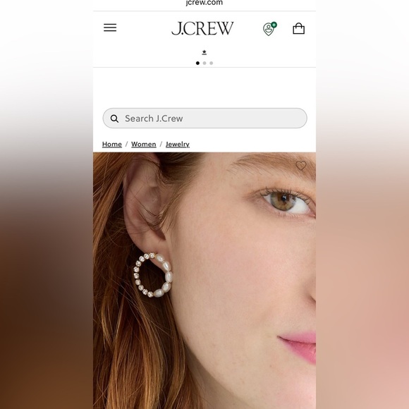 NWT J. Crew Gold Circle Fresh Water Pearl Stud Earrings - Picture 5 of 5